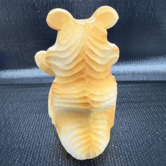 Russian Folk Art Hand Carved Wooden Bear With Spoon Figurine Vintage Decor - Picture 5 of 10